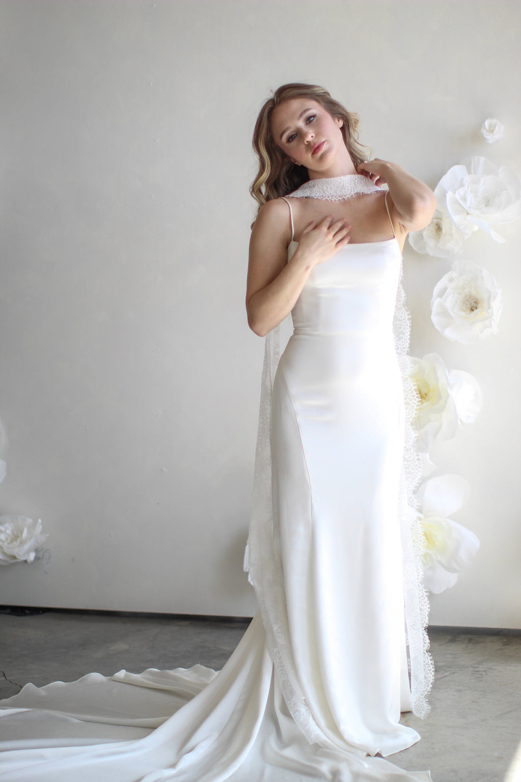 Delicate Lace Bridal Scarf