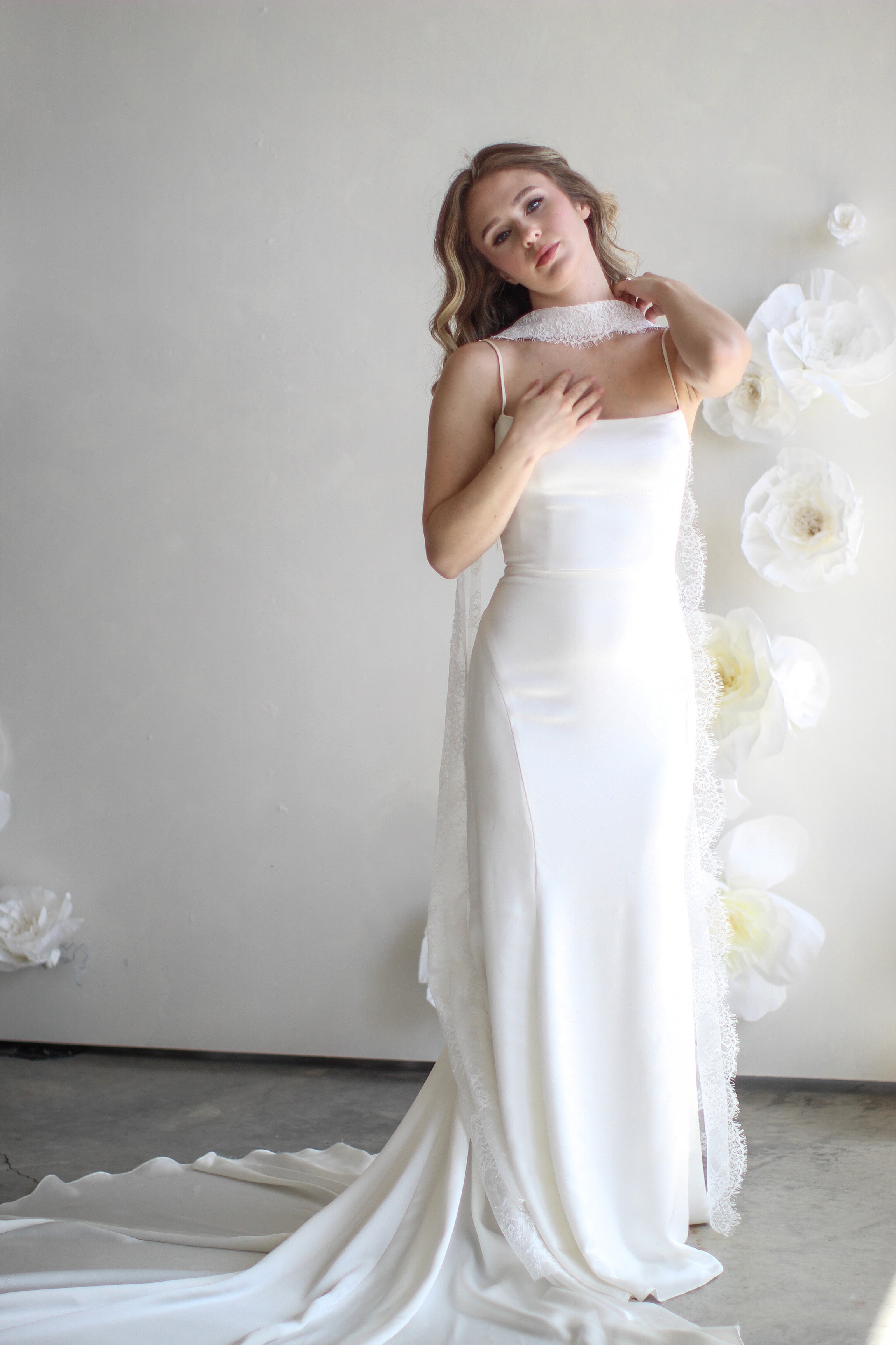 Delicate Lace Bridal Scarf