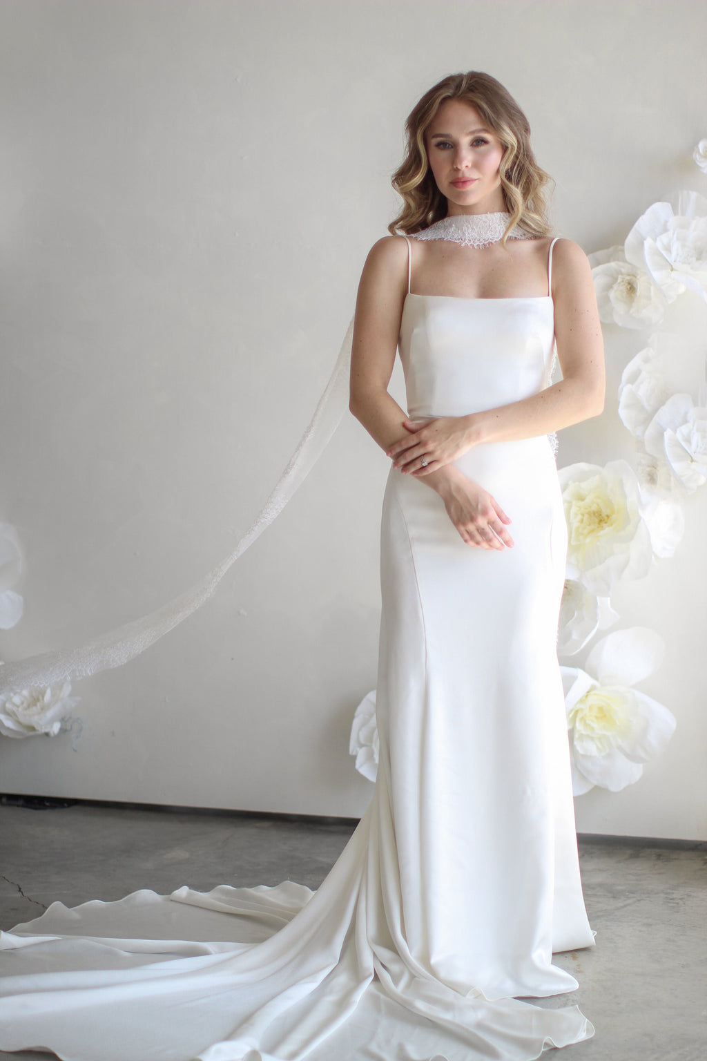 Delicate Lace Bridal Scarf