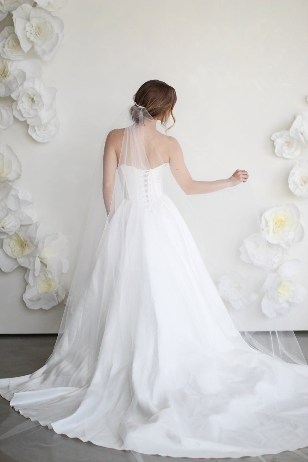 Long Blusher Airy Tulle Drop Veil