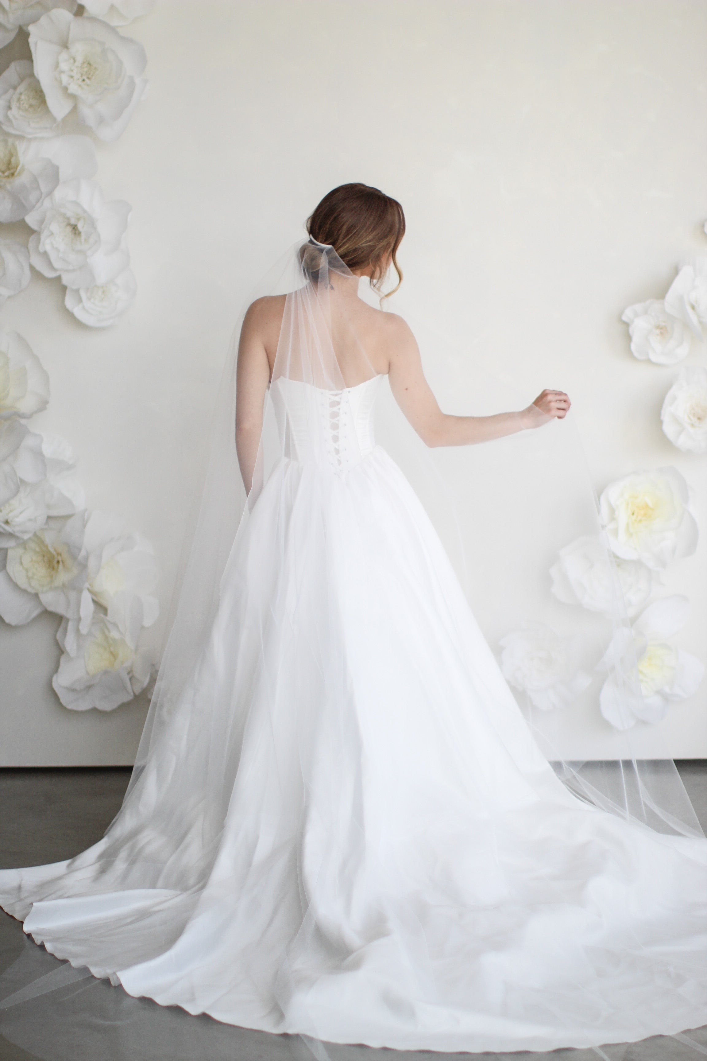 Long Blusher Airy Tulle Drop Veil