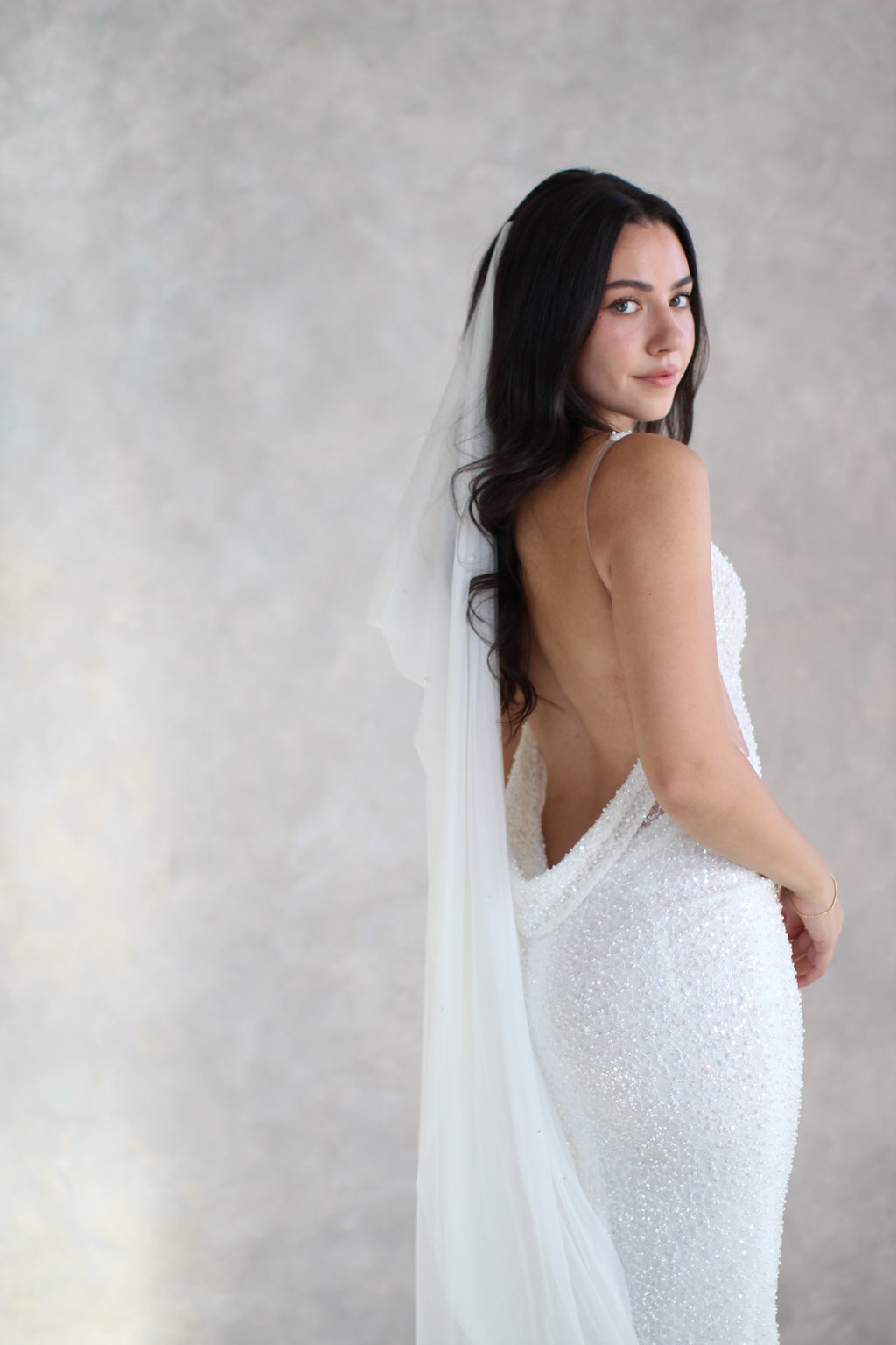 Pearl Draped Veil
