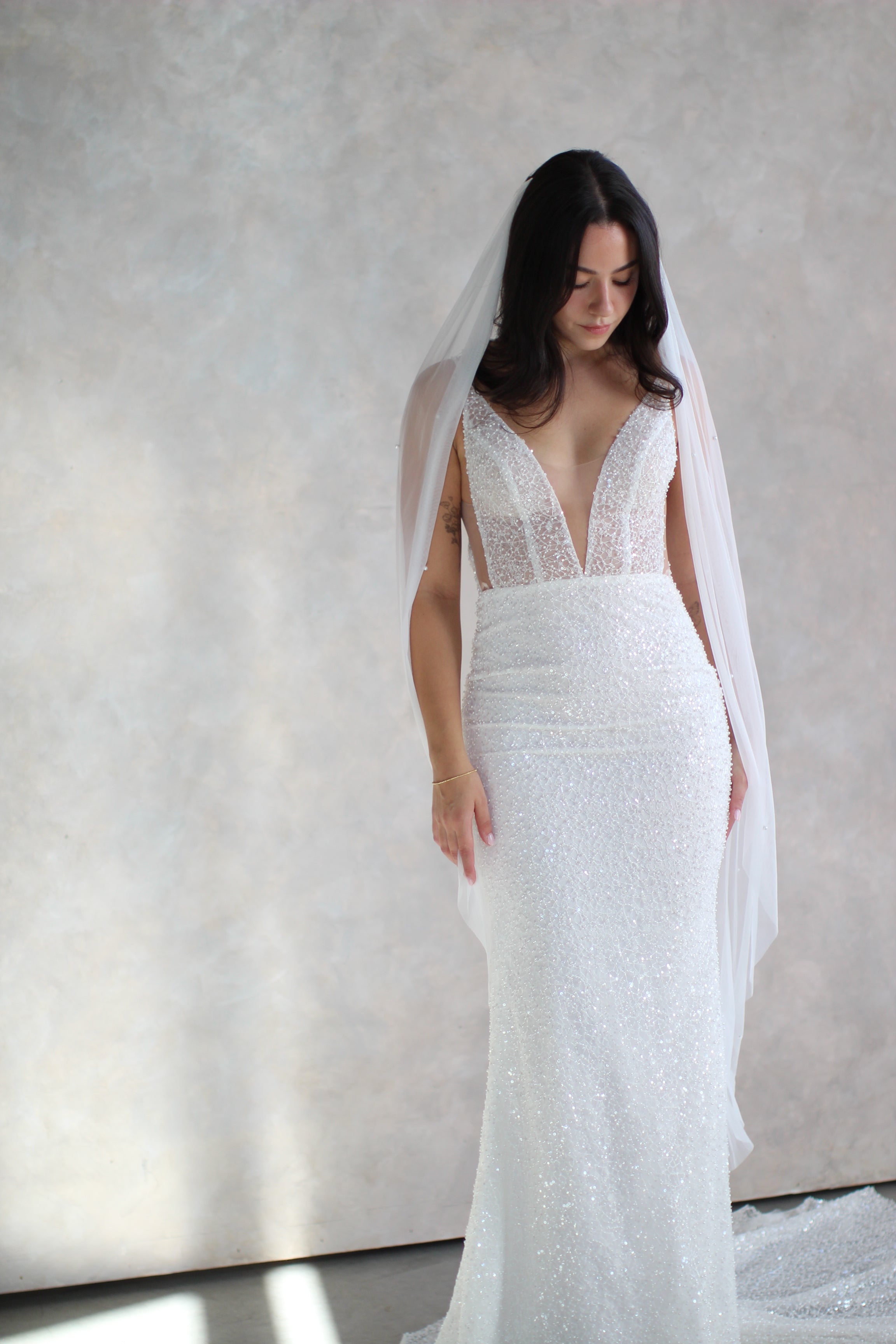 Pearl Draped Veil