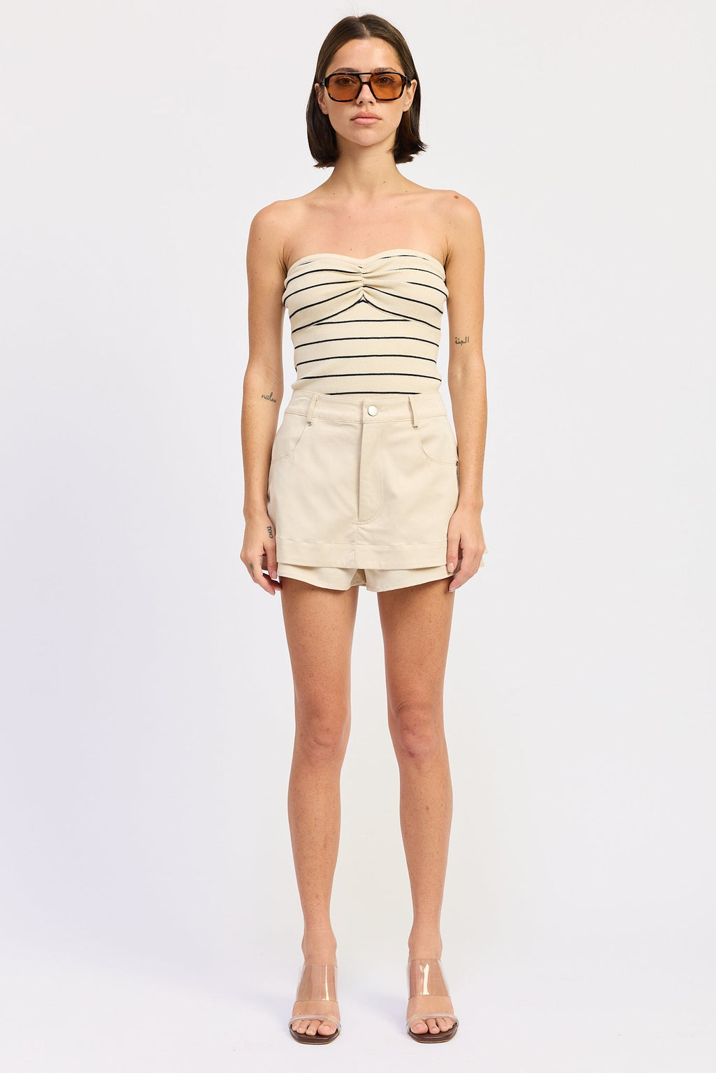 Yara Mini Skort Light Beige