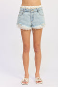 Amalia Denim Shorts Ivory