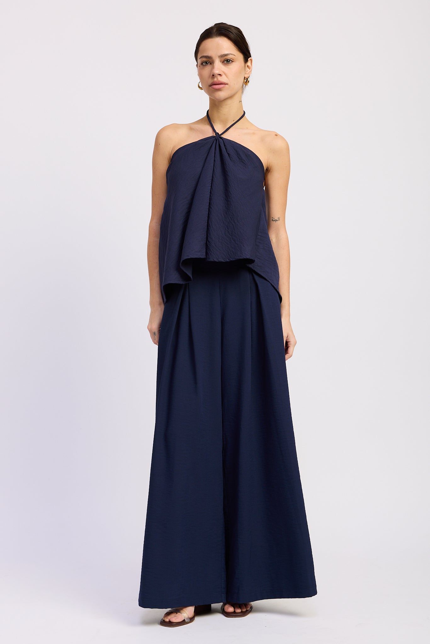 Nora Wide Leg Pants Navy