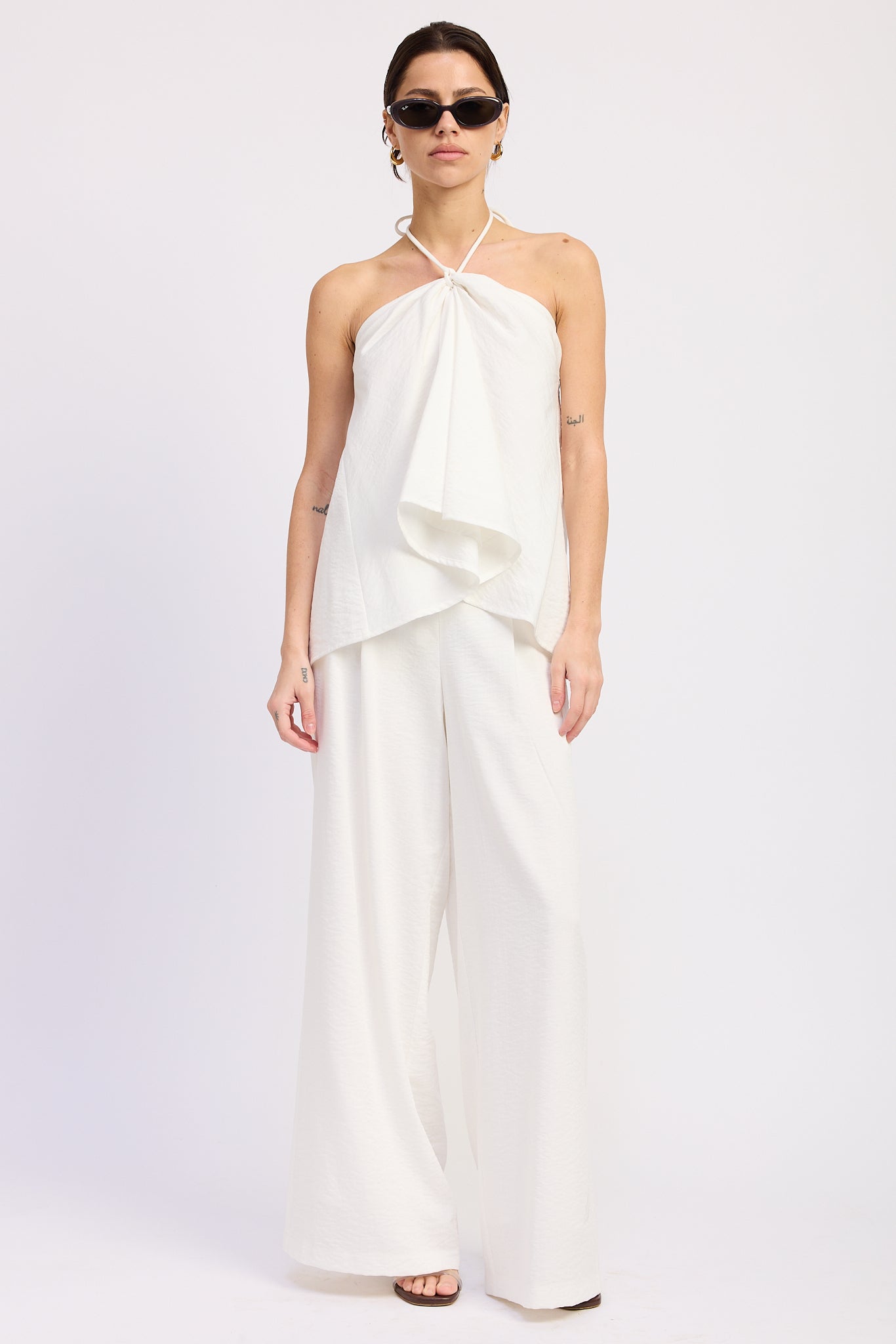 Nora Wide Leg Pants Off-White