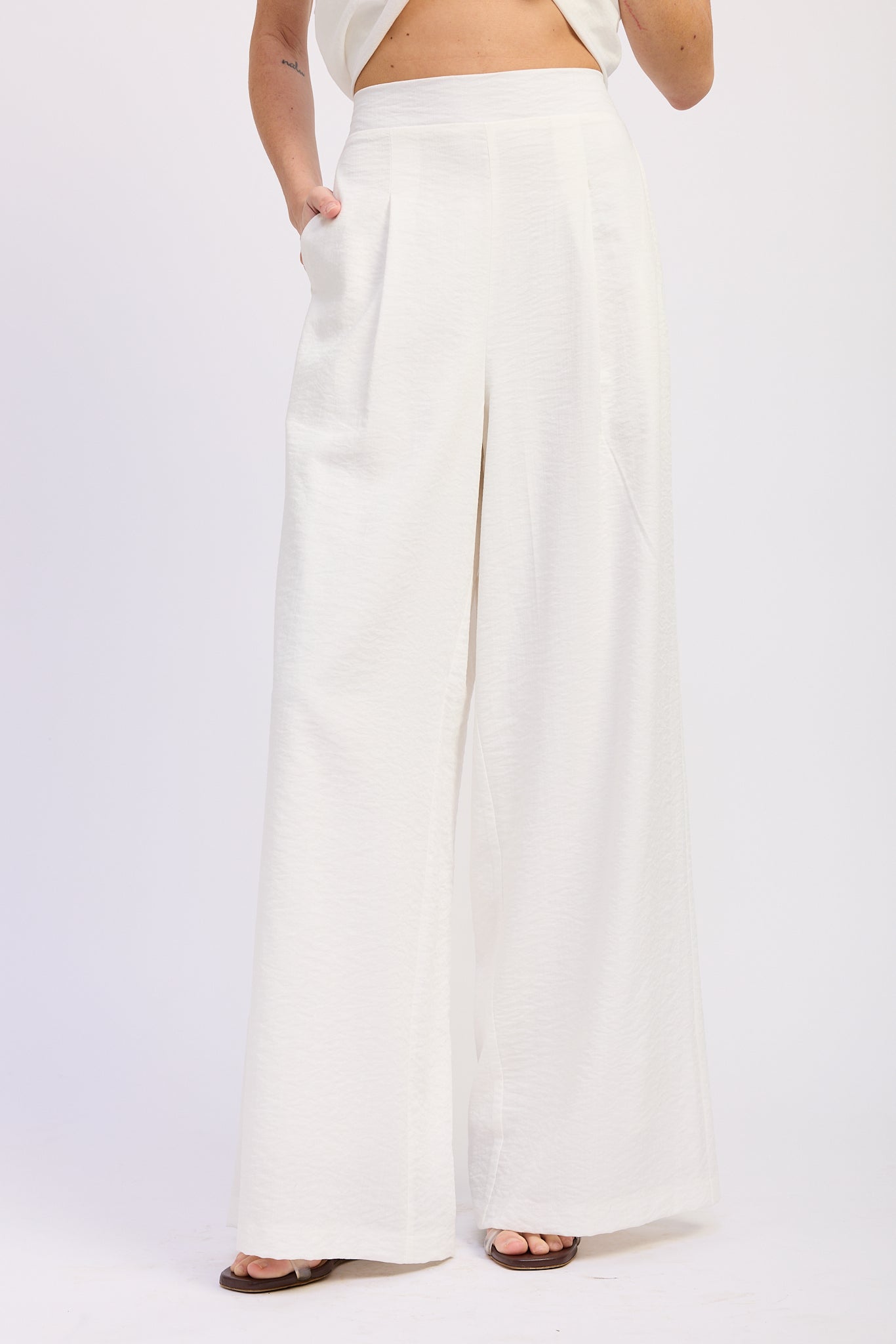 Nora Wide Leg Pants Off-White