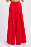 Nora Wide Leg Pants Red