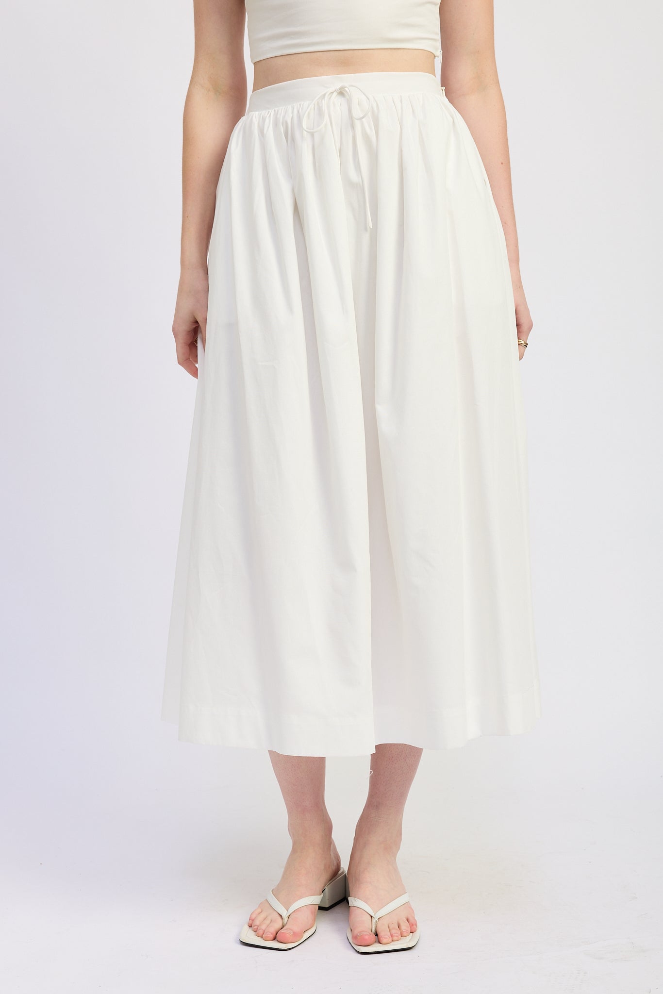 Poppy Midi Skirt White