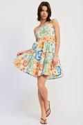 Davina Mini Dress Cream Multi