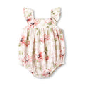 Blush Bouquet Baby Girl Floral Cotton Linen Sunsuit 12-18M