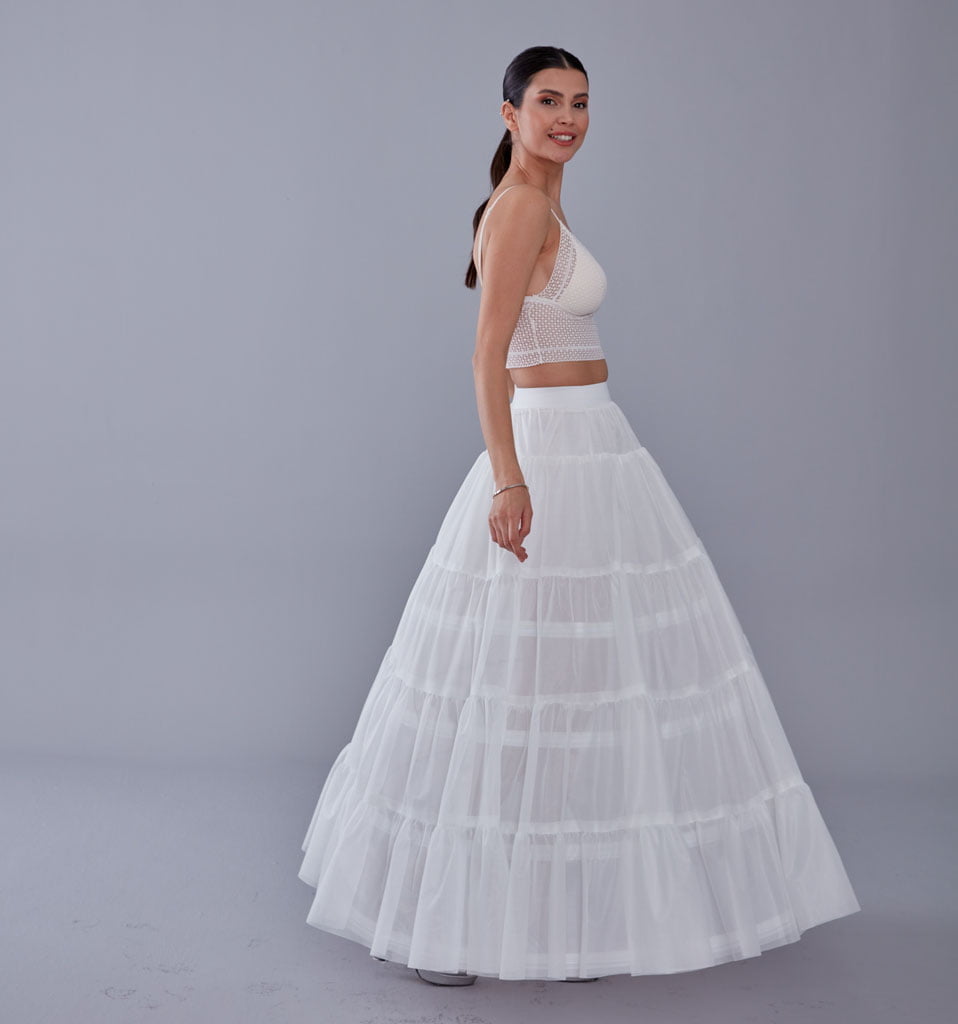 Elegant Voile and Hoop Petticoat with Two Layers - Perfect for Bridal and Costume Wear