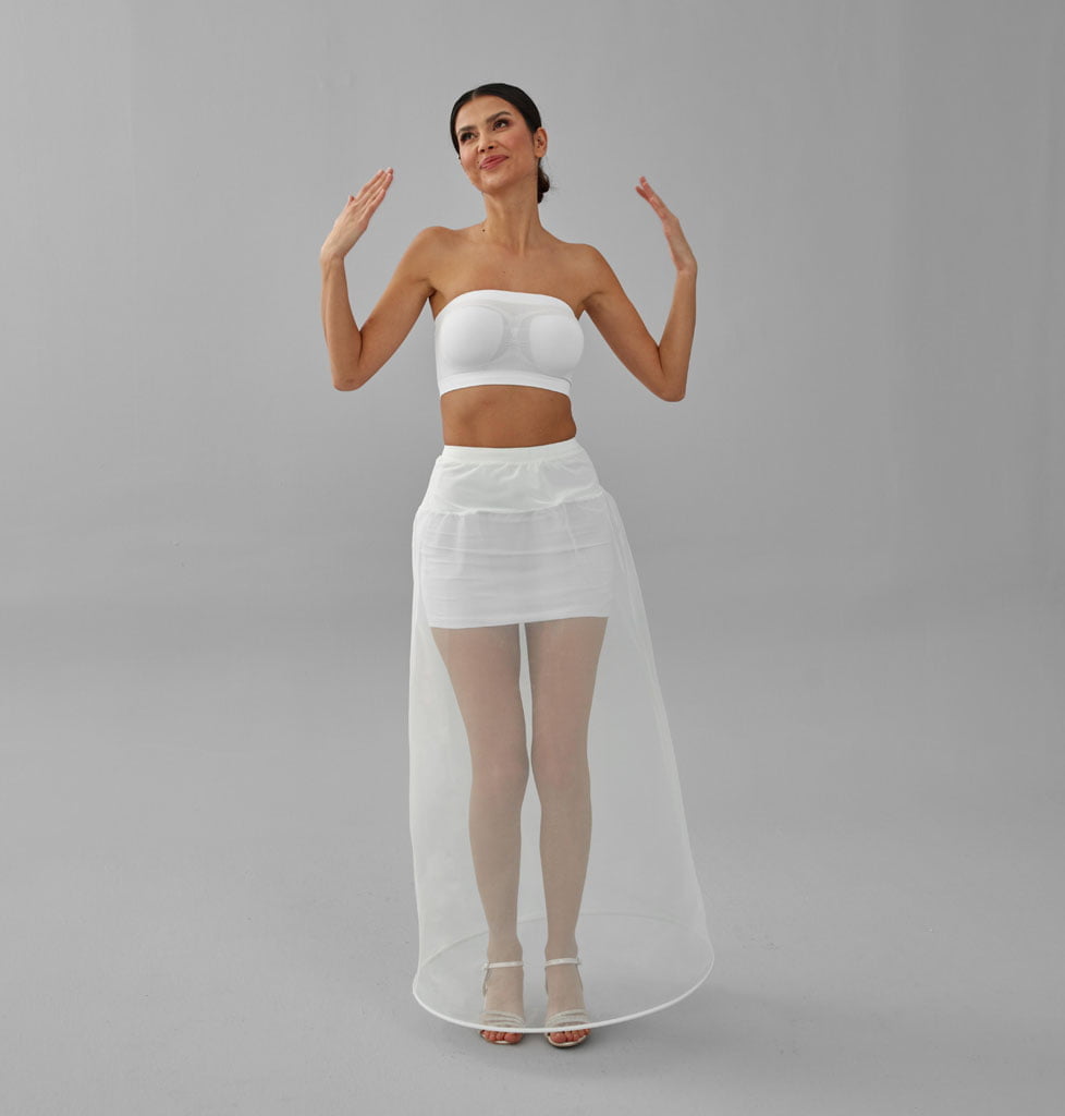 A-line Wedding Dress Underskirt, White Petticoat, Hoop Skirt