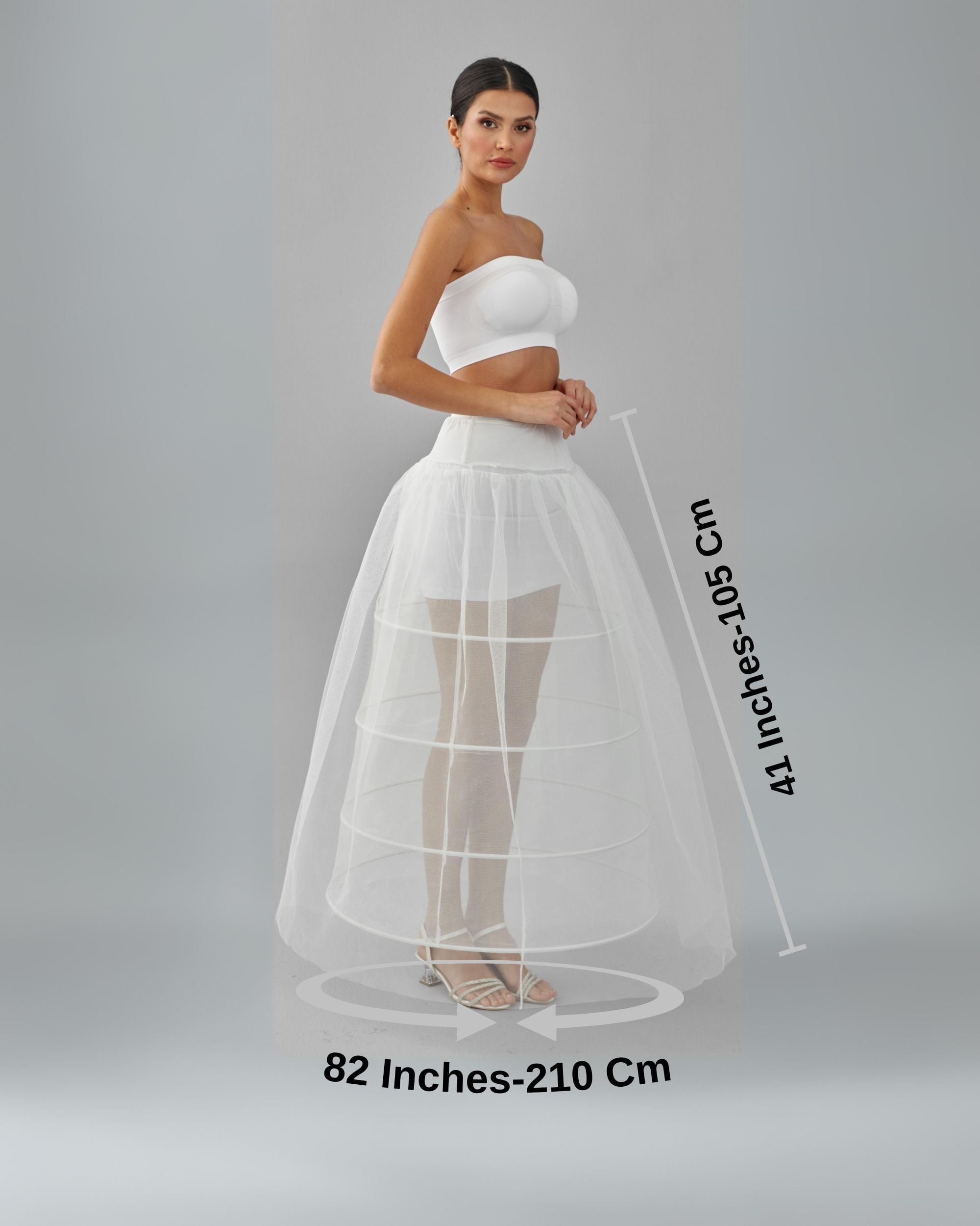 Crinoline, Wedding Dress Underskirt, White Petticoat Skirt, Four Hoop Skirt