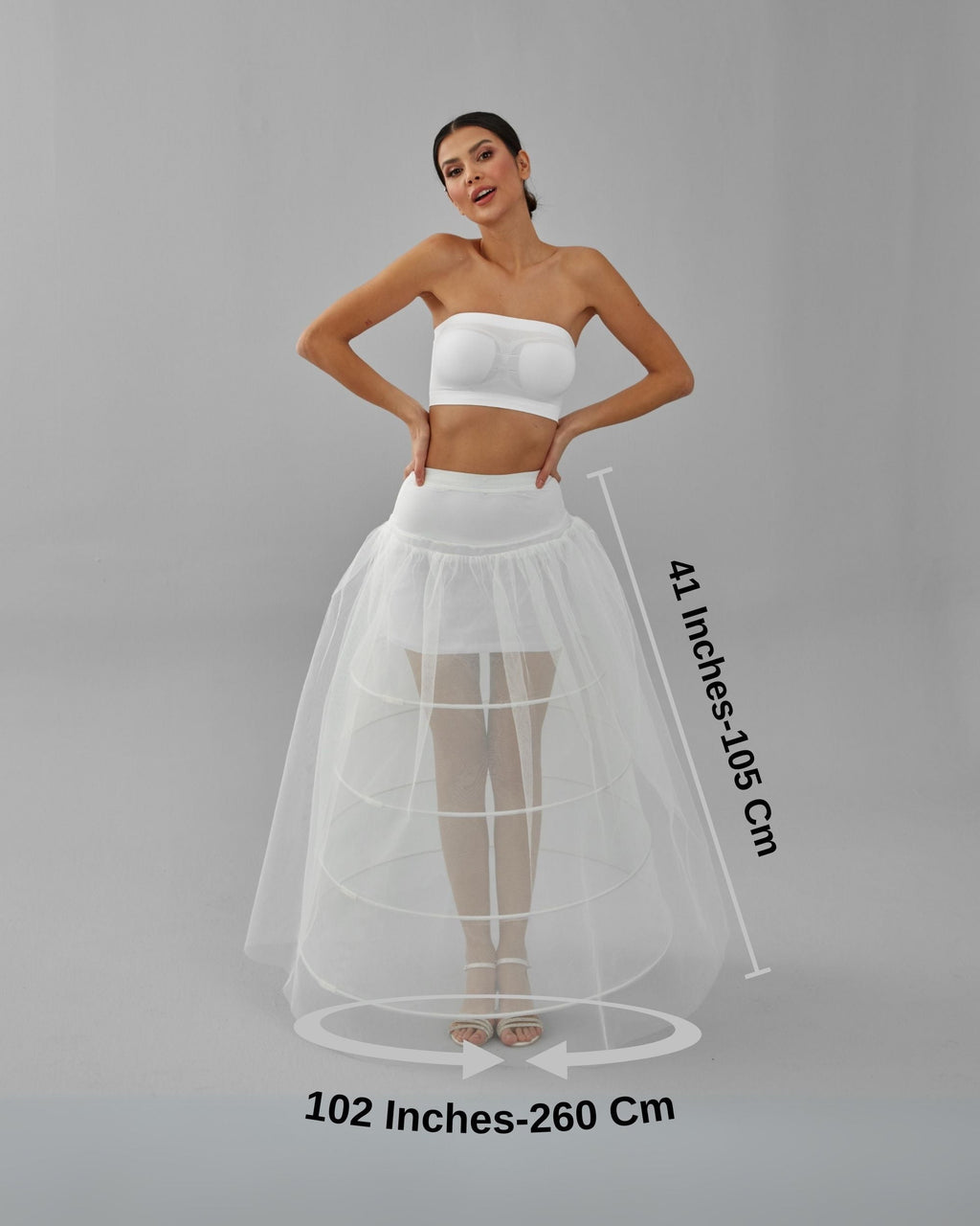 White Wedding Dress Underskirt - Petticoat Skirt for Enhanced Silhouette and Comfort