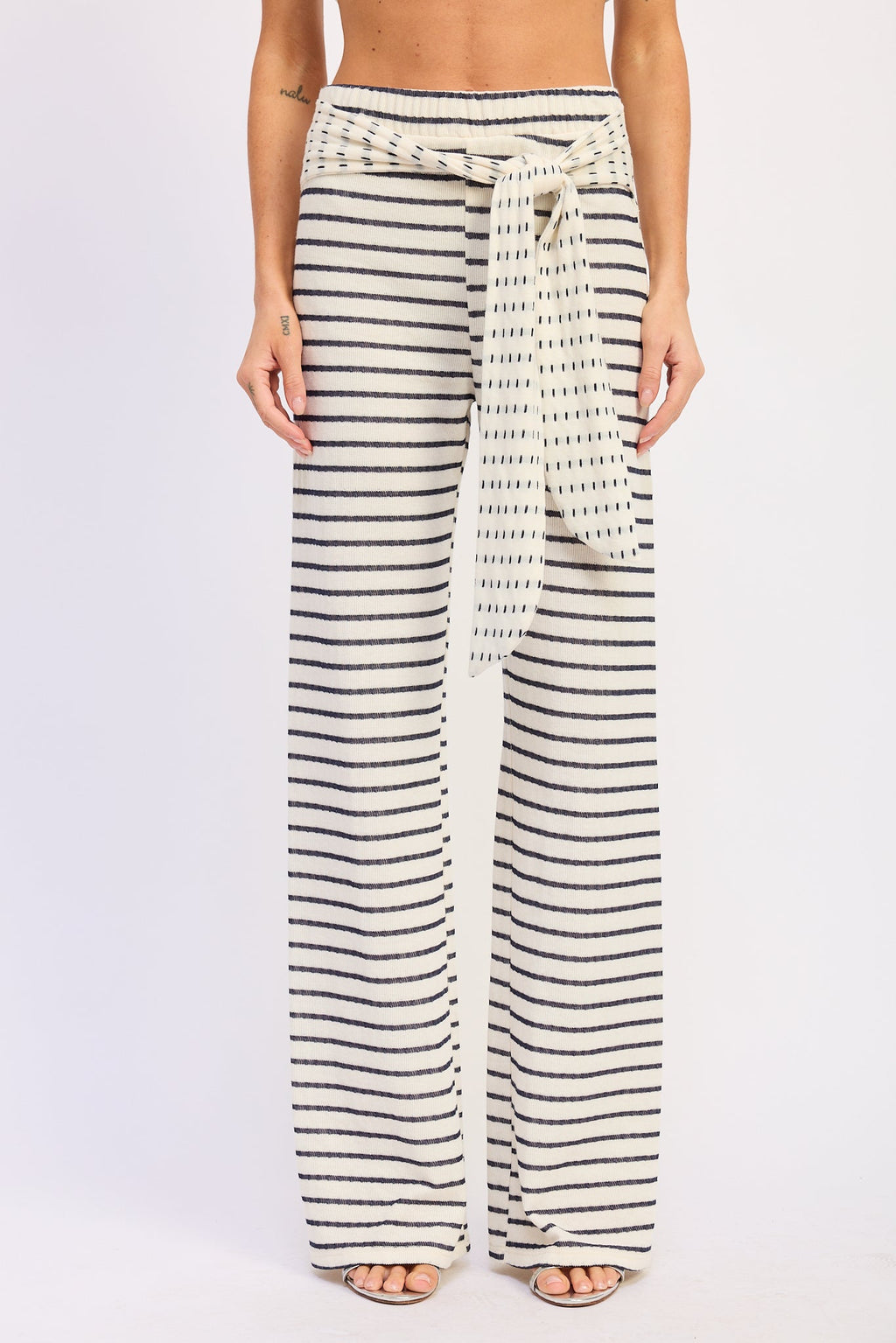 Stria Striped Pants Ivory Stripe