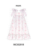 Pink bow print ruffle mom&me dress 2XL
