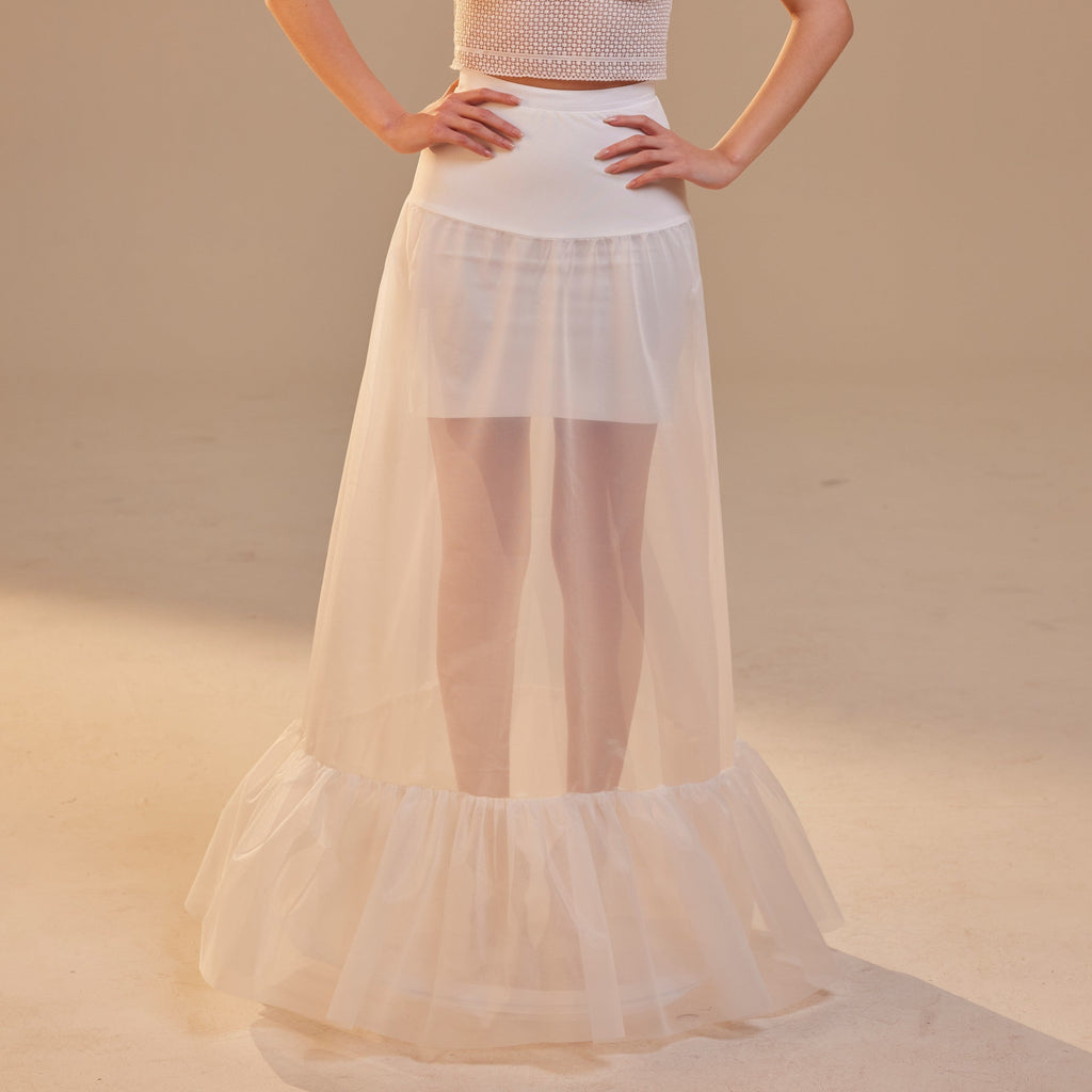 Mermaid Petticoat Skirt with Waist Corsage , Bridal Crinoline Slip
