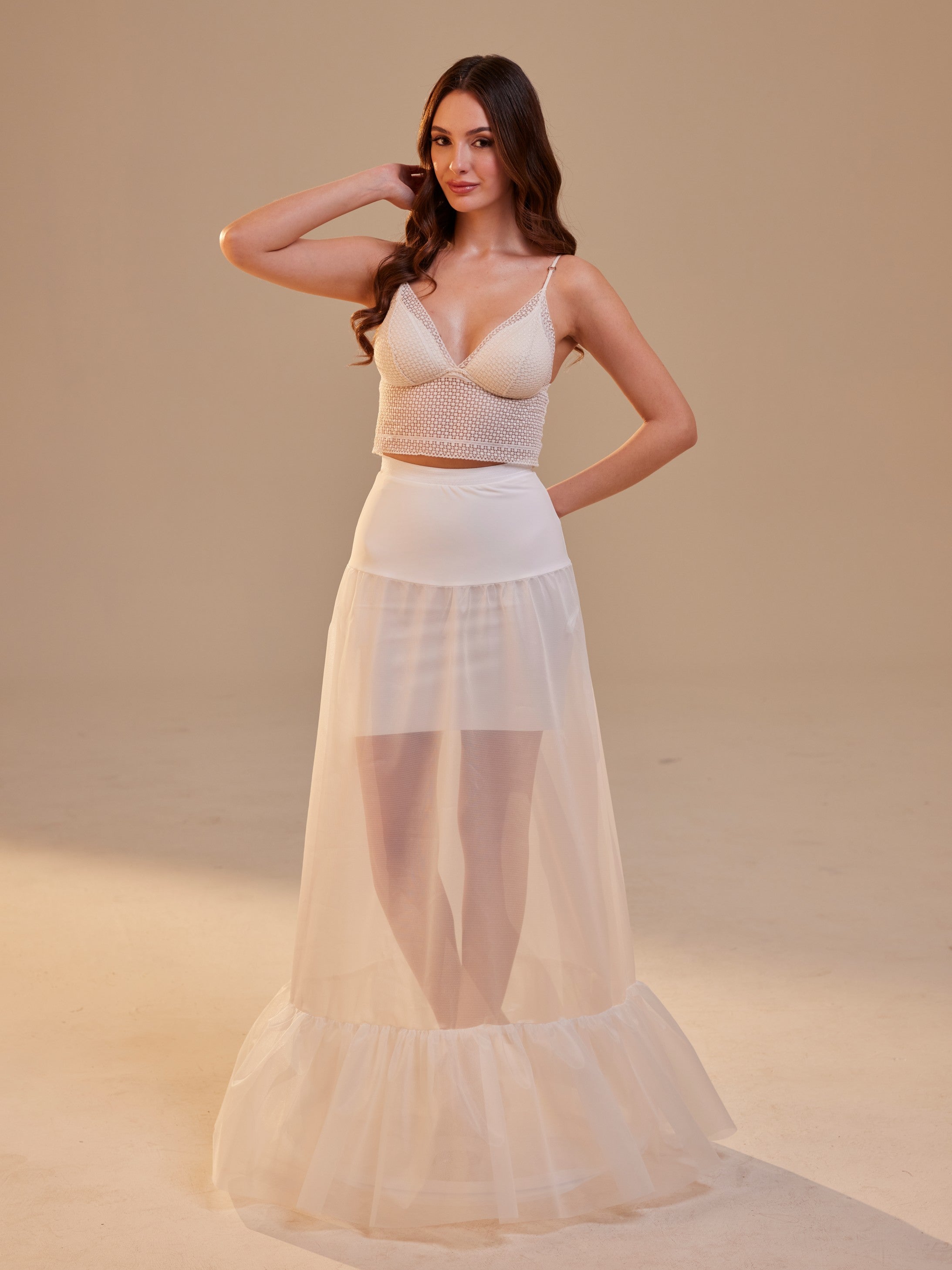 Mermaid Petticoat Skirt with Waist Corsage , Bridal Crinoline Slip