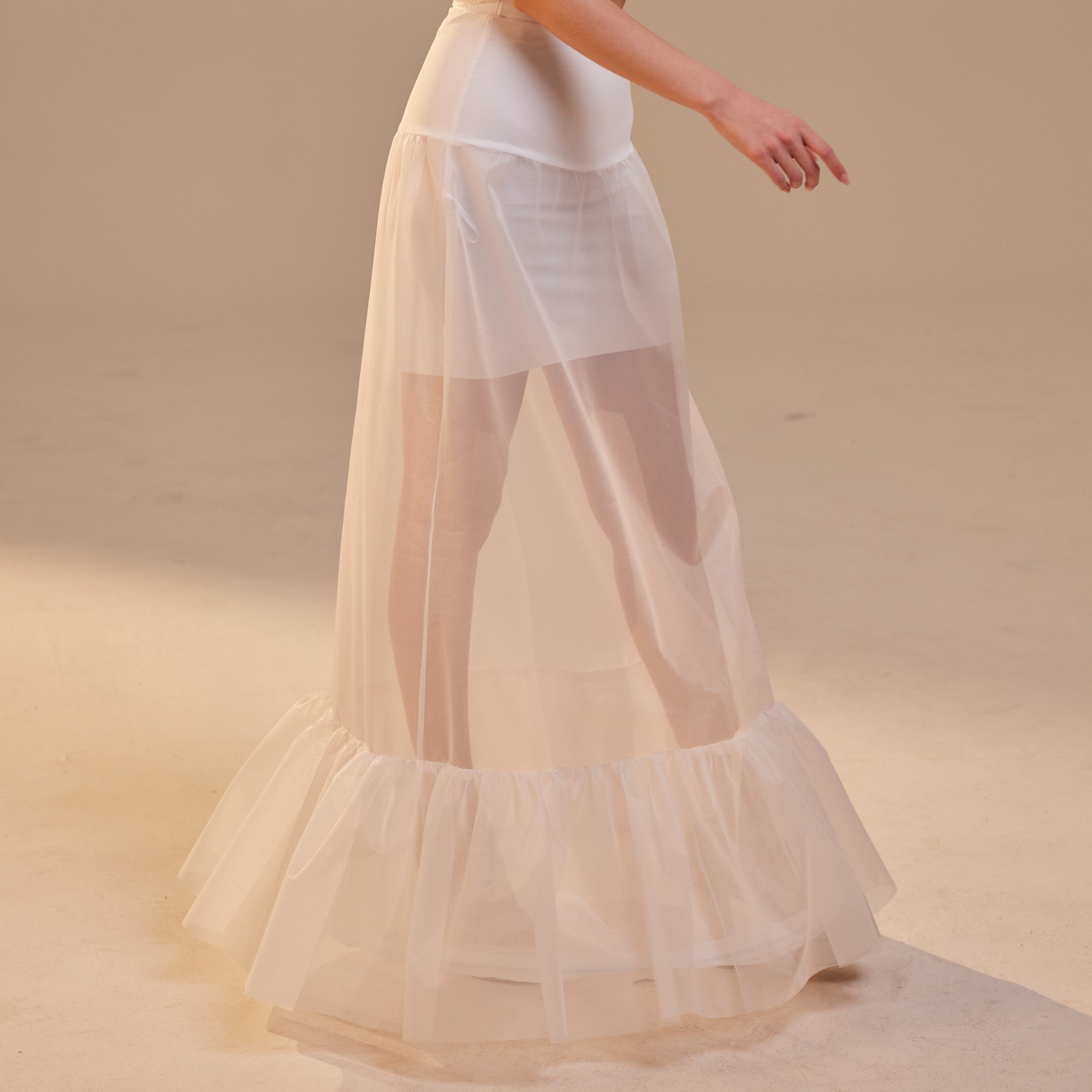 Mermaid Petticoat Skirt with Waist Corsage , Bridal Crinoline Slip