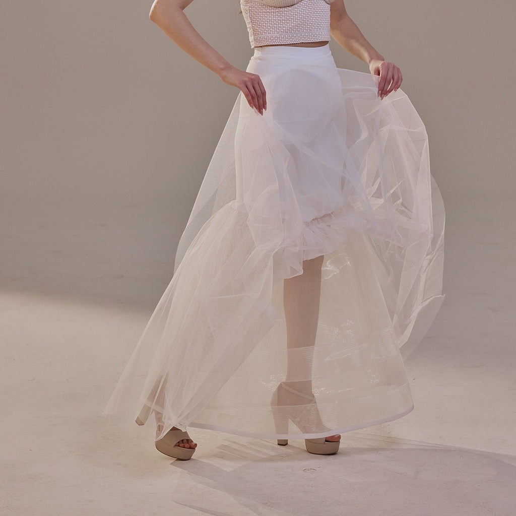 Mermaid Petticoat with Corsage and Hard Net Tulle Underskirt ,Wedding Crinoline with Petticoat Netting Fabric