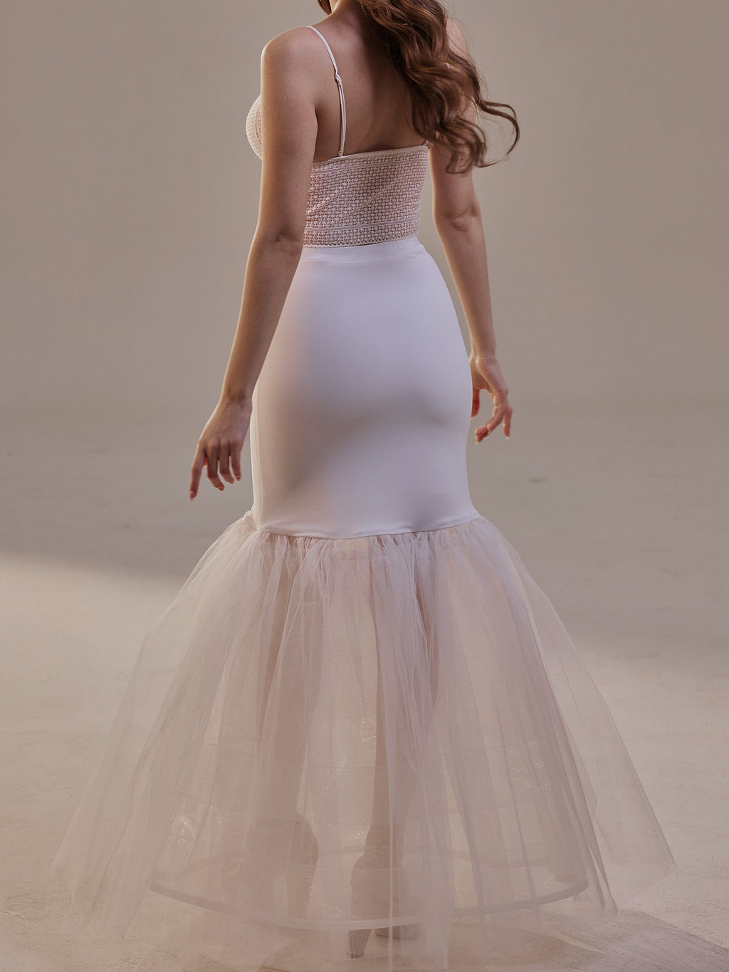 Mermaid Petticoat with Corsage and Hard Net Tulle Underskirt ,Wedding Crinoline with Petticoat Netting Fabric