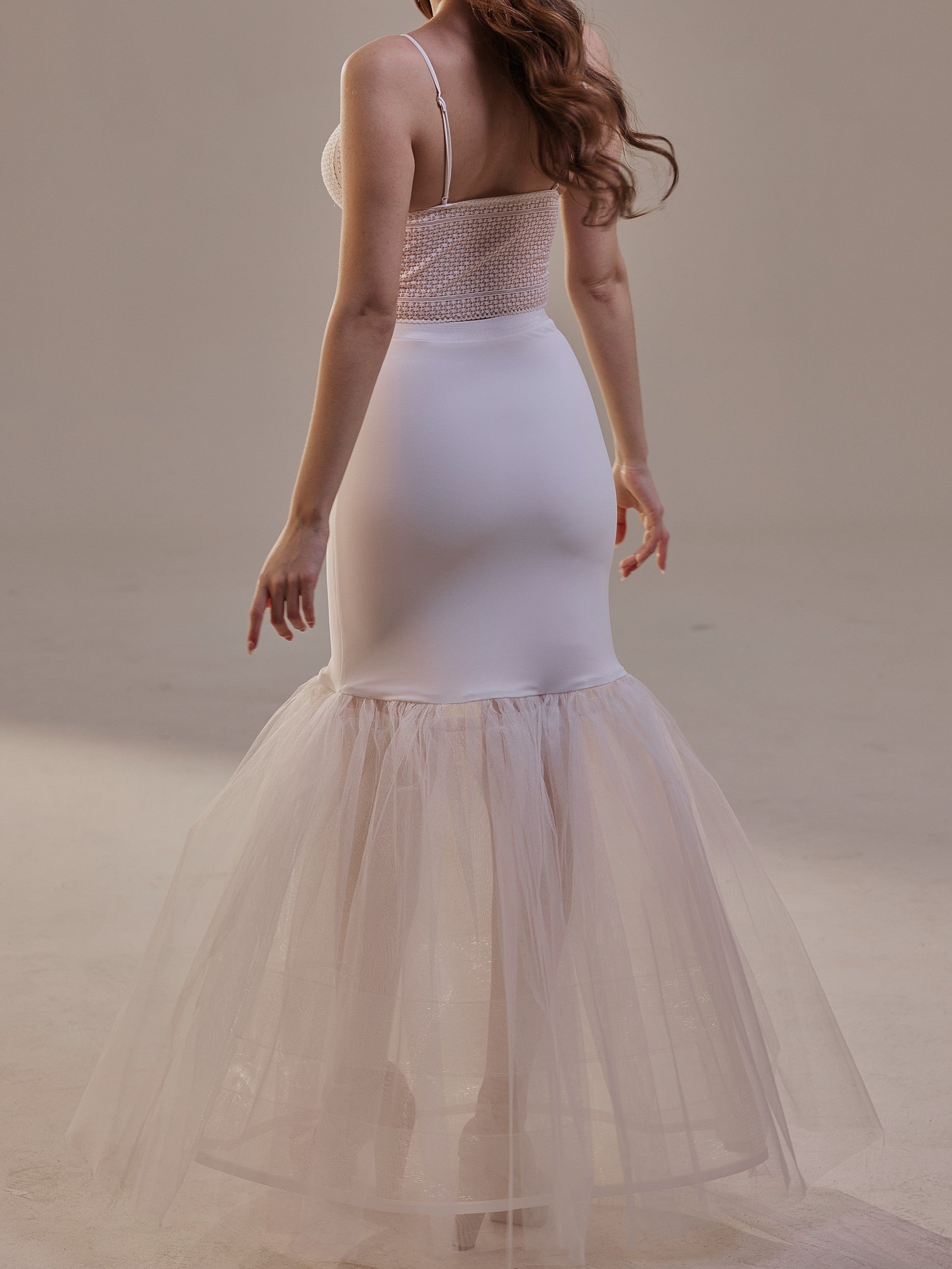 Mermaid Petticoat with Corsage and Hard Net Tulle Underskirt ,Wedding Crinoline with Petticoat Netting Fabric