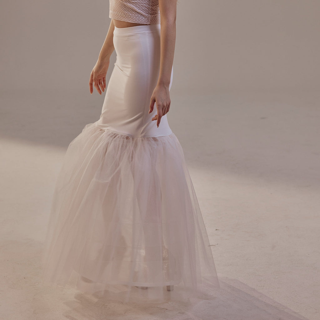Mermaid Petticoat with Corsage and Hard Net Tulle Underskirt ,Wedding Crinoline with Petticoat Netting Fabric