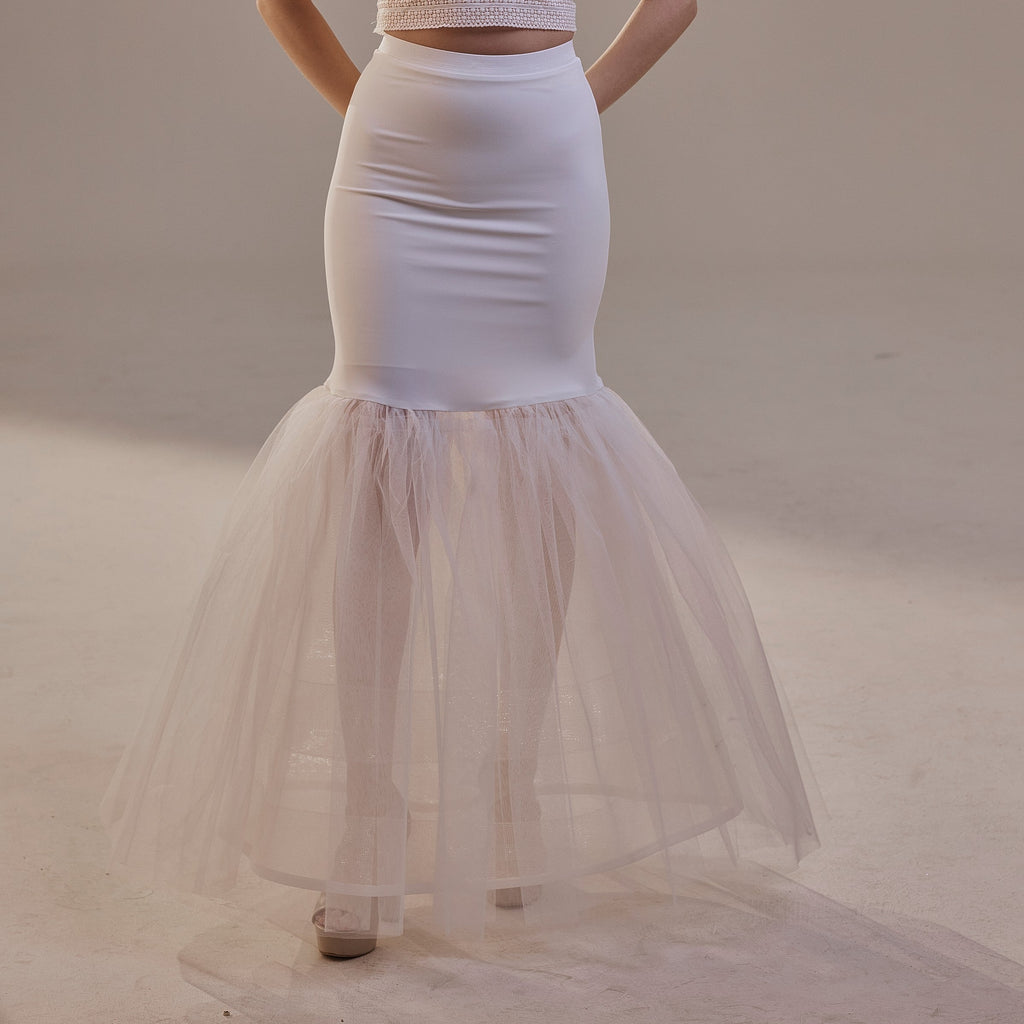 Mermaid Petticoat with Corsage and Hard Net Tulle Underskirt ,Wedding Crinoline with Petticoat Netting Fabric