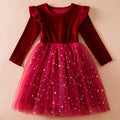 New Long Sleeve Dress for Girls - Autumn & Winter Collection Red 130cm