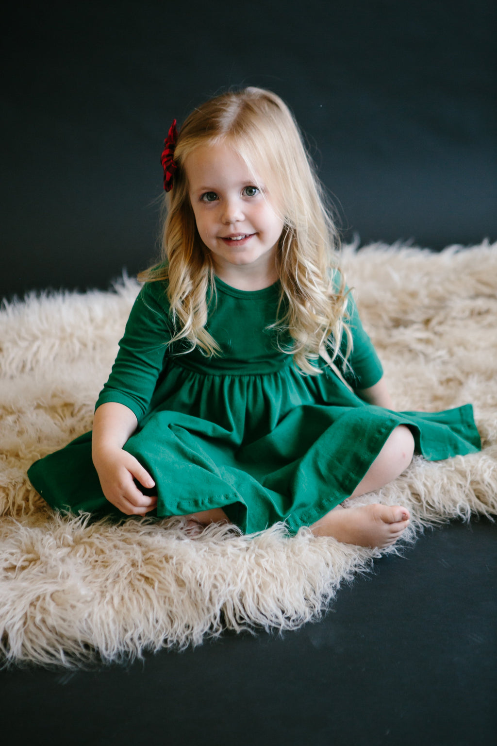 Spruce 3/4 Sleeve Pocket Twirl Dress
