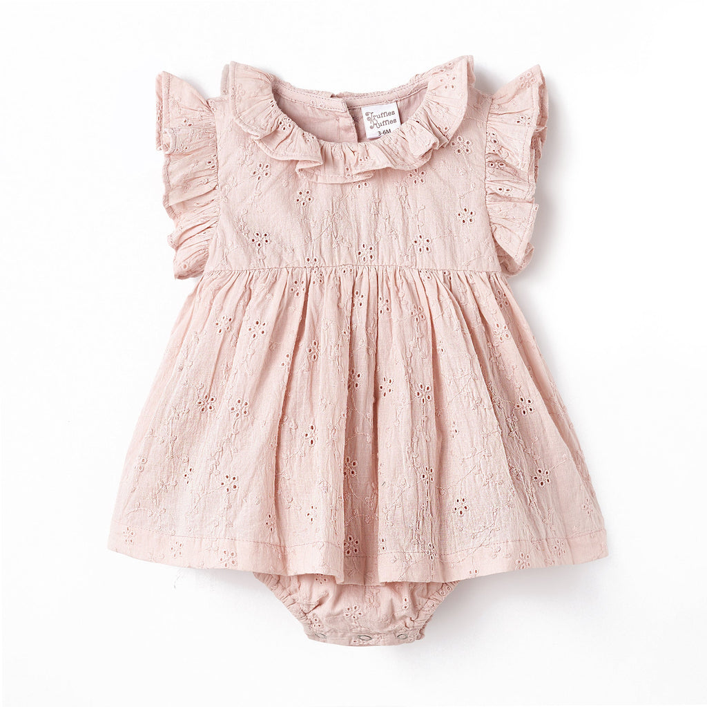 Eyelet Skirted Baby Bodysuit – Cotton for Special Occasions 12-18M