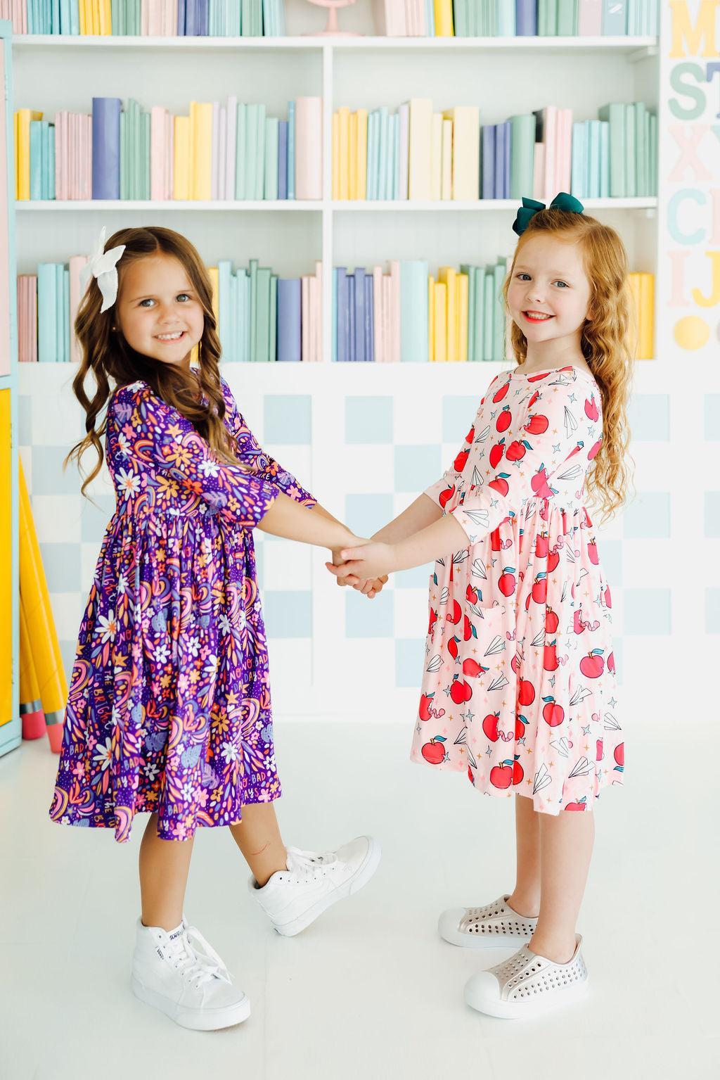 No Bad Days 3/4 Sleeve Pocket Twirl Dress