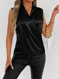 Women Clothing Summer Satin Shirt Women Light Luxury Satin Artificial Silk Shirt Sexy Top Black