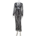 Women Clothing Lace See through Sexy Mature Adult Lady like Woman V neck Slim Fit Hip Dress Women Black [No Lining]
