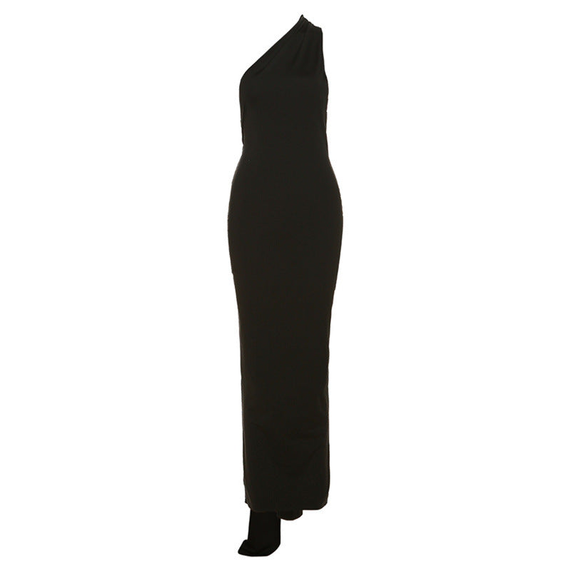 Summer Women Clothing Sexy Backless Halter Sheath Slim Fit Evening Dress Dress for Women Black