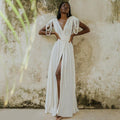 Spring Women Rope Strapless Sexy Halter Loose Vacation Beach Dress Women One Size White