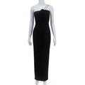 Women Clothing French Sexy Three Dimensional Floral Pleating Elegant Pure Hip Spaghetti Straps Dress Black