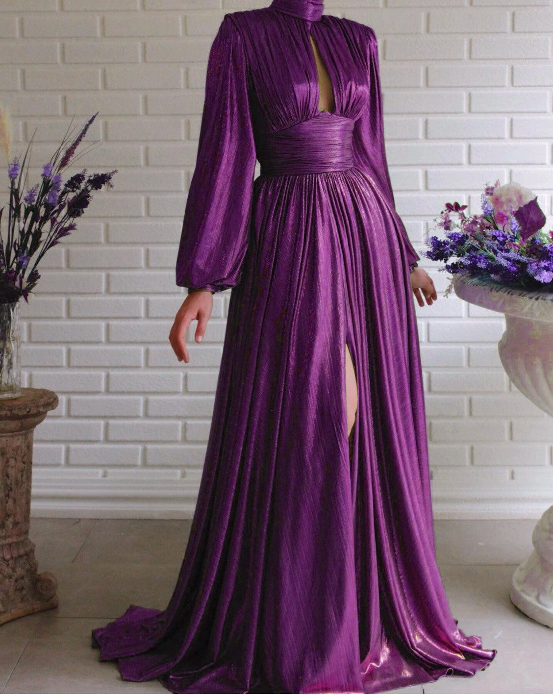 Spring Summer Popular Color Tight Waist Halter Large Swing Sexy Avocado Green Dress Maxi Dress for Women Purple