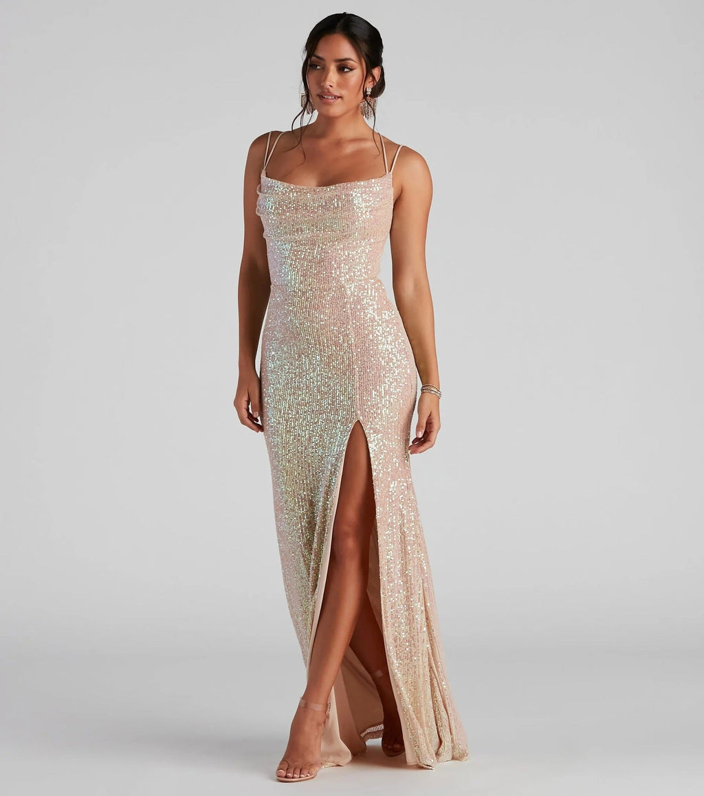 Summer Sequin Women Party Dress Club Sequ Dress Sexy Fishtail Gold