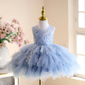 High-end Affordable Luxury Minority Children Birthday Princess Dress Tulle Tutu Blue