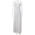 Women Clothing Summer off Shoulder Sexy Vacation Slim Fit Dress Women White