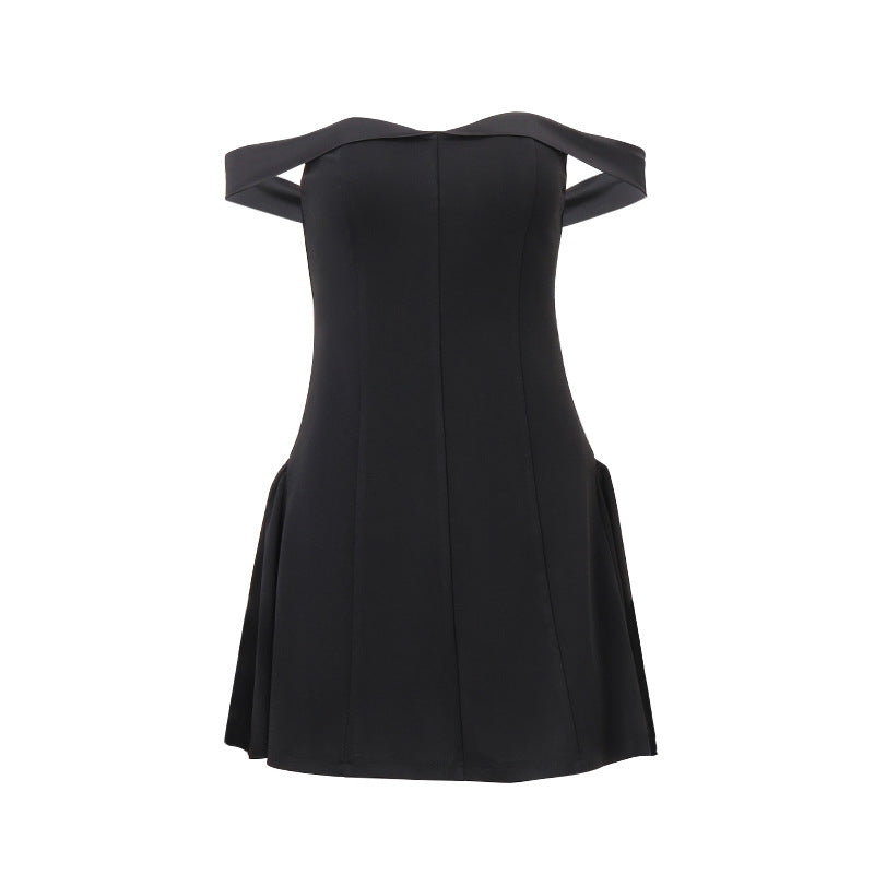 Women Clothing Winter Sexy Sexy Off Shoulder Slim High Class Elegant Evening Dress Dress Black