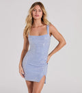 Sexy Sling Dress Party Sheath Slim Fit Fashionable Sequ Short Women Clothing Lavender Purple