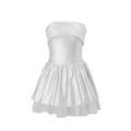 Women Clothing Spring Sexy Elegant Lady off Shoulder Tube Top Short Type Dress Women White