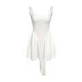 Summer Women Sexy Backless Lace up Bow Evening Dress Women White