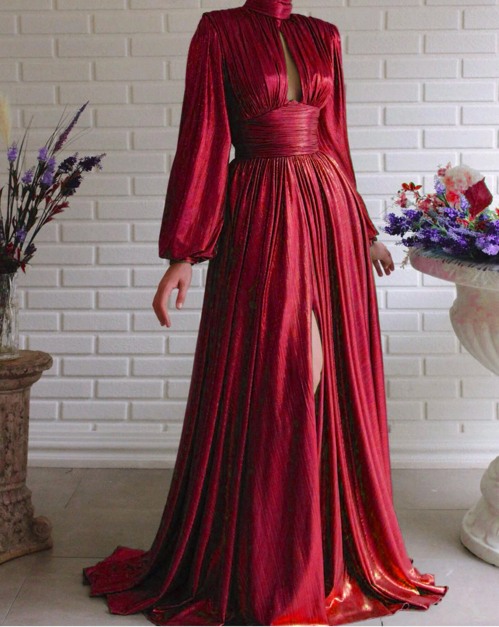 Spring Summer Popular Color Tight Waist Halter Large Swing Sexy Avocado Green Dress Maxi Dress for Women Red
