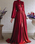 Spring Summer Popular Color Tight Waist Halter Large Swing Sexy Avocado Green Dress Maxi Dress for Women Red