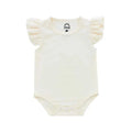 Oatmeal Flutter Sleeve Baby Onesie